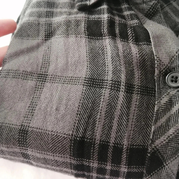 Rails Hunter Plaid Rayon Flannel Button Up in Charcoal Jet Grey Black XS - Picture 12 of 16